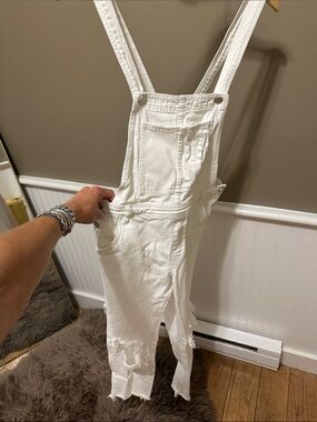 Blank NYC White Denim Overalls